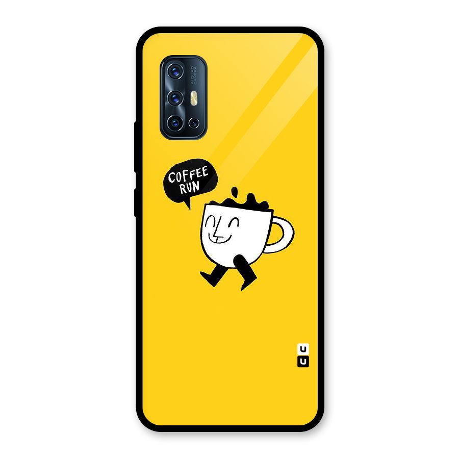 Coffee Run Glass Back Case for Vivo V17
