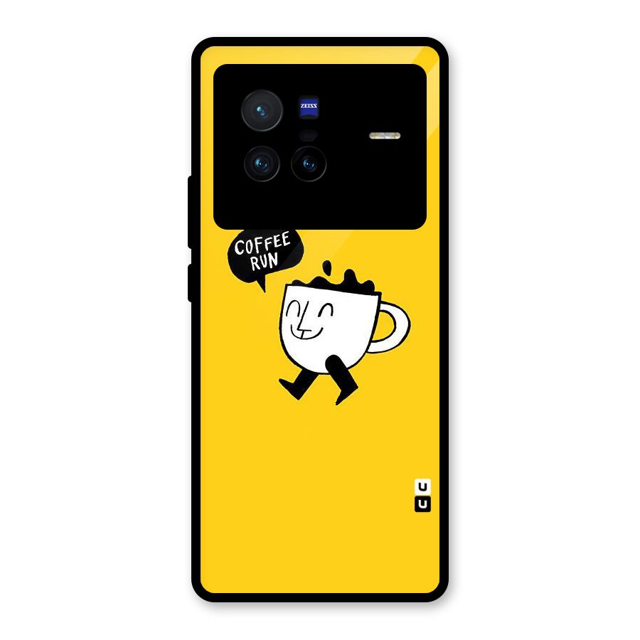 Coffee Run Glass Back Case for Vivo X80