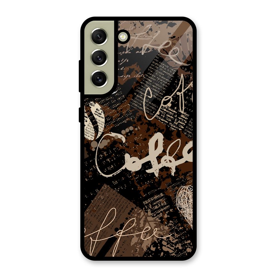 Coffee Scribbles Glass Back Case for Galaxy S21 FE 5G