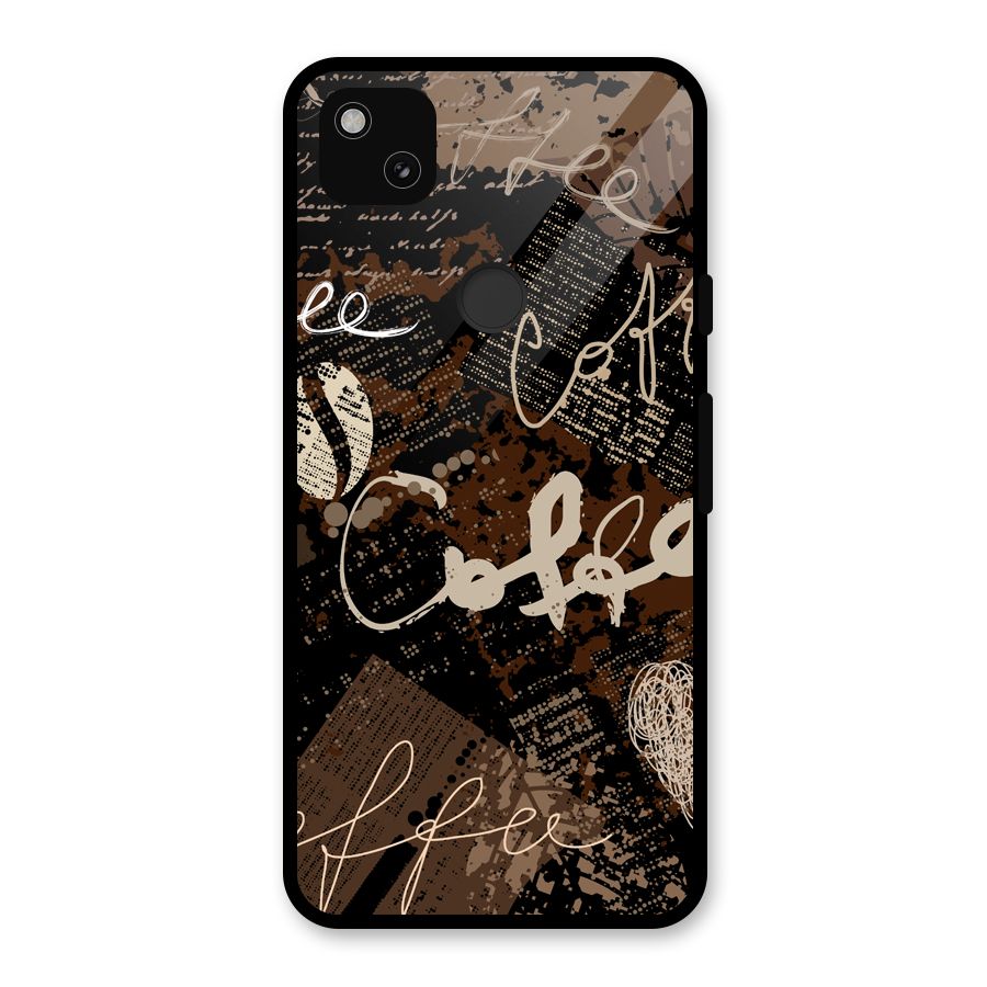 Coffee Scribbles Glass Back Case for Google Pixel 4a