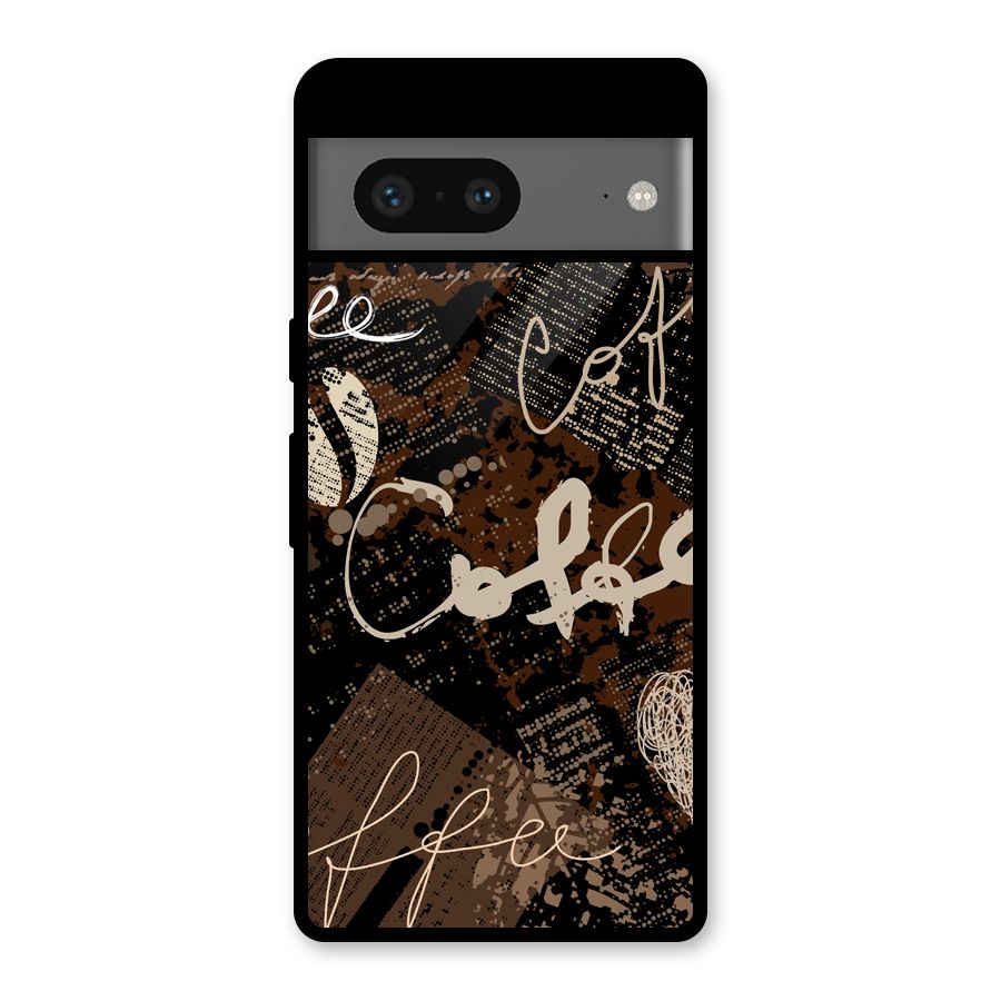 Coffee Scribbles Glass Back Case for Google Pixel 7