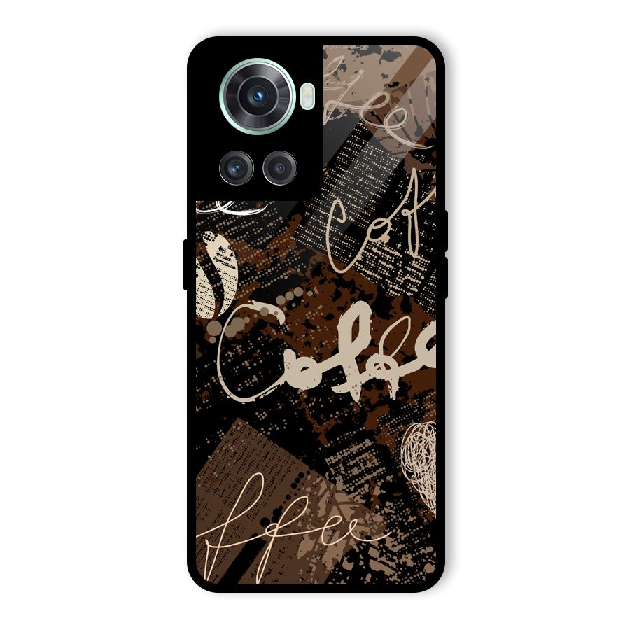 Coffee Scribbles Glass Back Case for OnePlus 10R