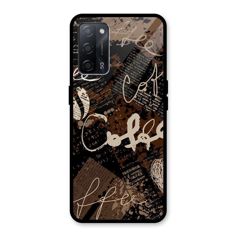 Coffee Scribbles Glass Back Case for Oppo A53s 5G