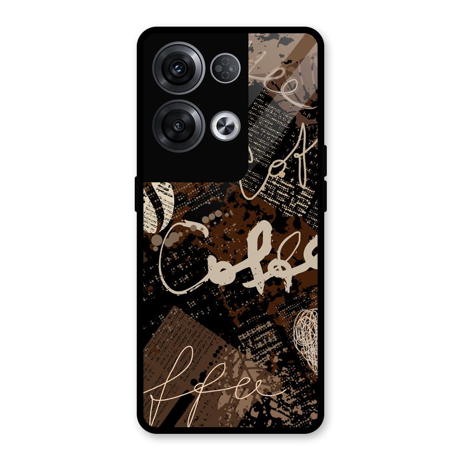 Coffee Scribbles Glass Back Case for Oppo Reno8 Pro 5G