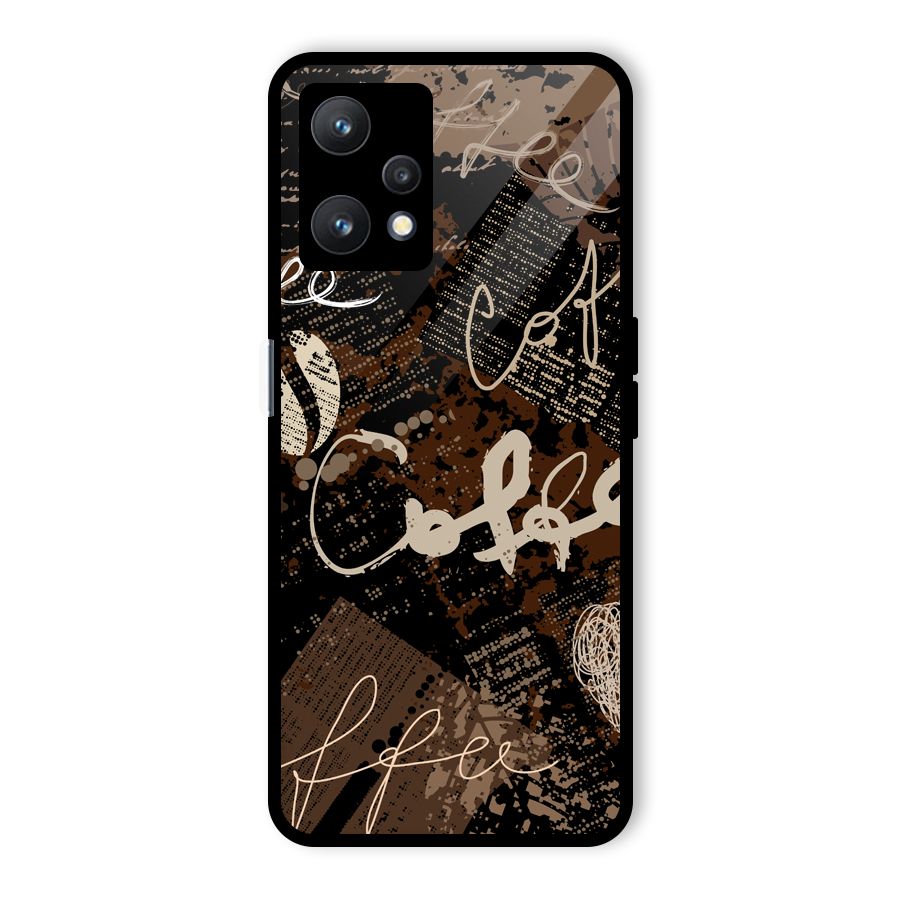 Coffee Scribbles Glass Back Case for Realme 9 Pro 5G