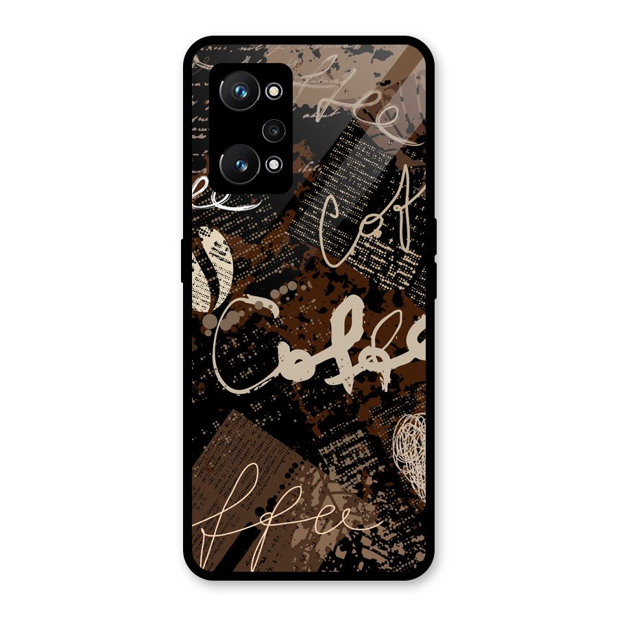 Coffee Scribbles Glass Back Case for Realme GT Neo 3T
