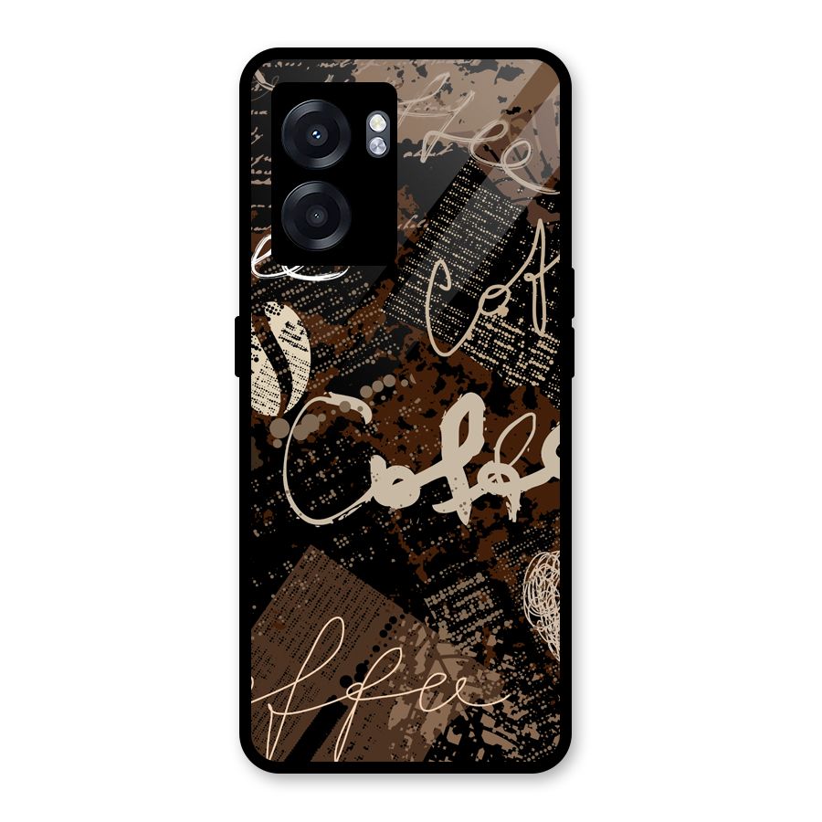 Coffee Scribbles Glass Back Case for Realme Narzo 50 5G