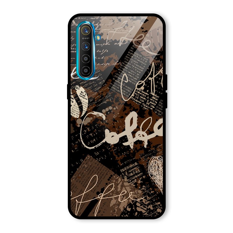 Coffee Scribbles Glass Back Case for Realme X2