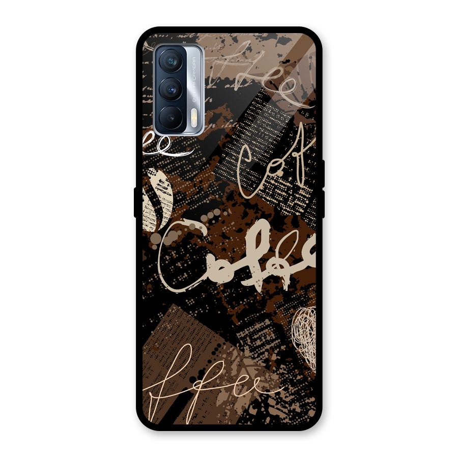 Coffee Scribbles Glass Back Case for Realme X7