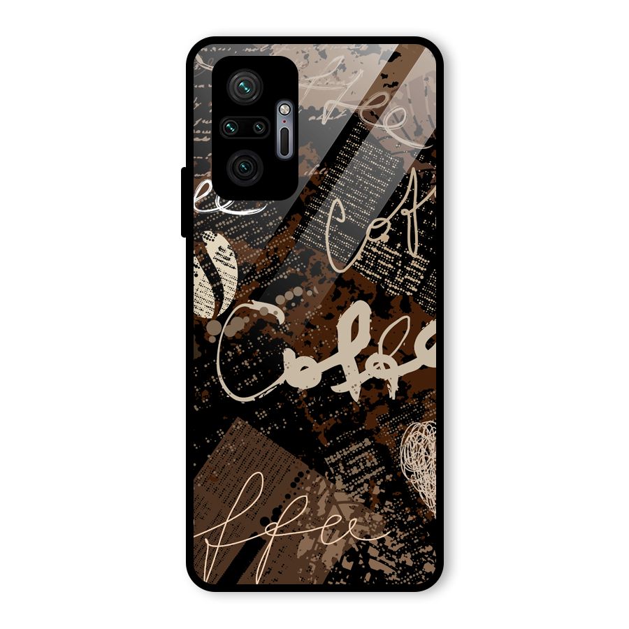 Coffee Scribbles Glass Back Case for Redmi Note 10 Pro Max