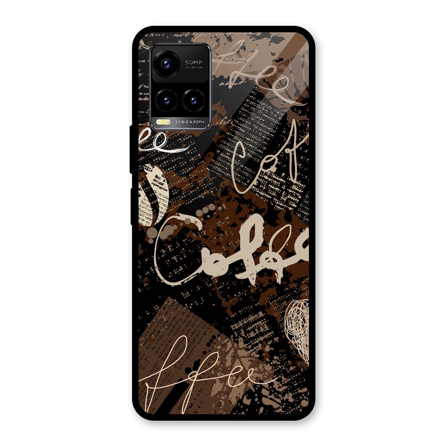 Coffee Scribbles Glass Back Case for Vivo Y21T