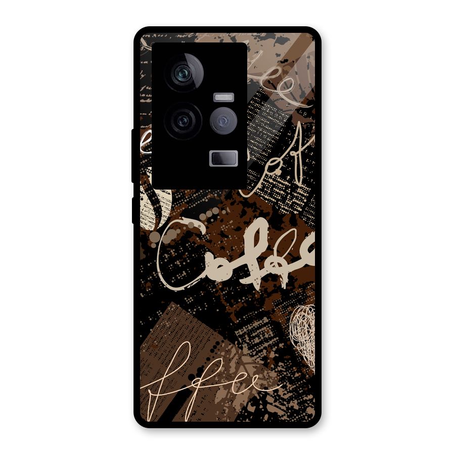 Coffee Scribbles Glass Back Case for Vivo iQOO 11 5G