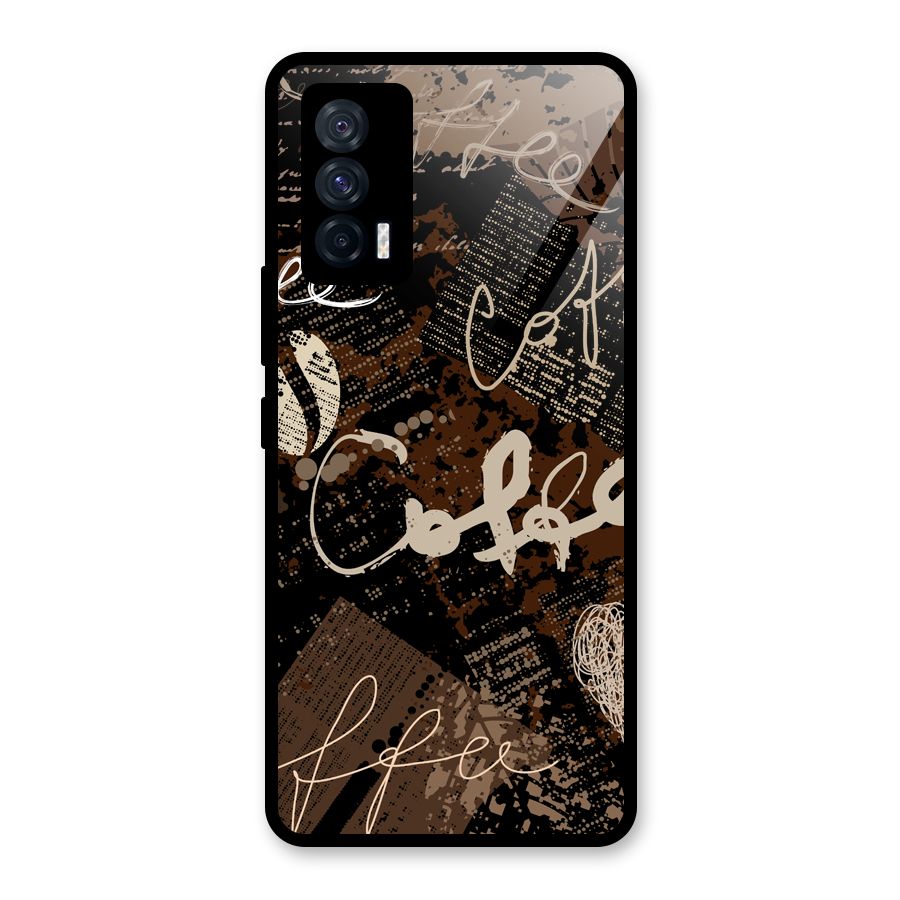 Coffee Scribbles Glass Back Case for Vivo iQOO 7 5G
