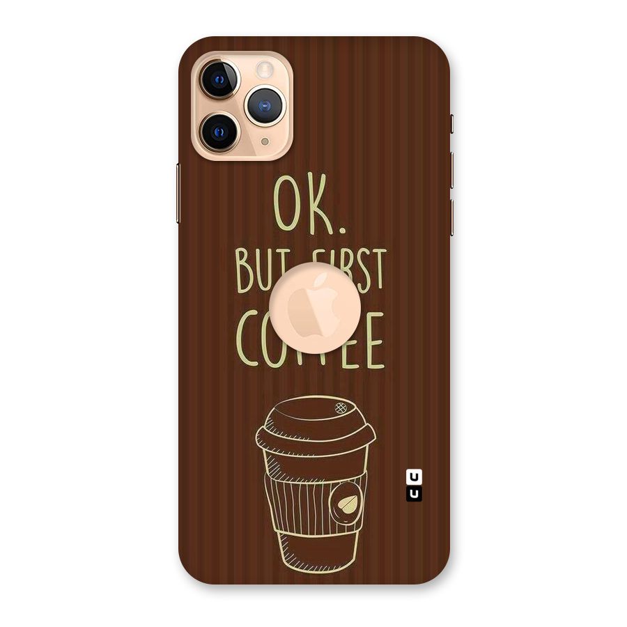 Coffee Stripes Back Case for iPhone 11 Pro Max Logo Cut