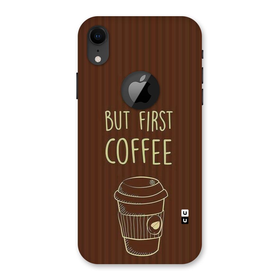 Coffee Stripes Back Case for iPhone XR Logo Cut