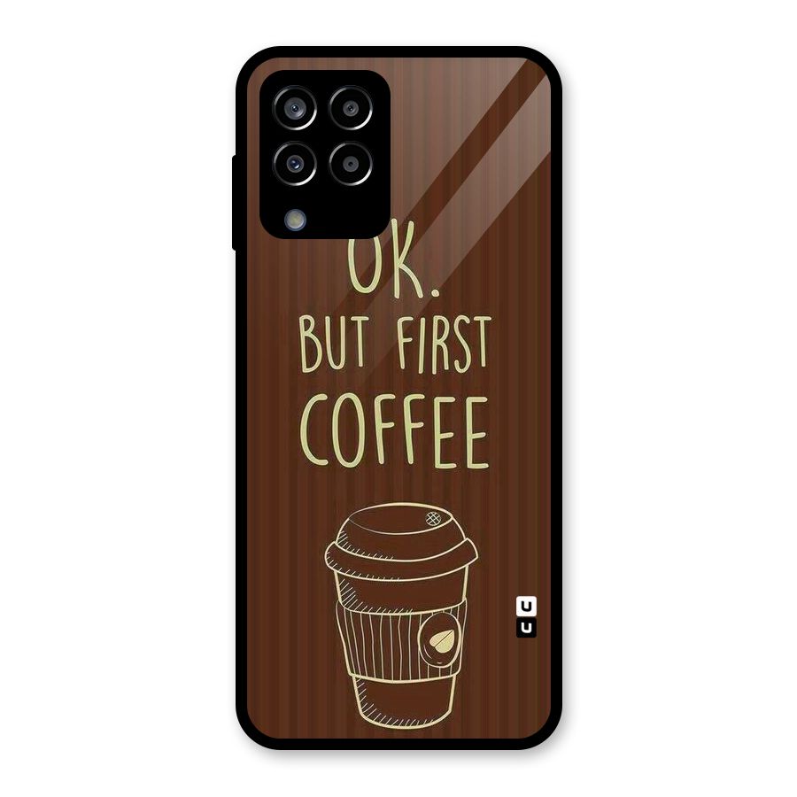 Coffee Stripes Glass Back Case for Galaxy M33