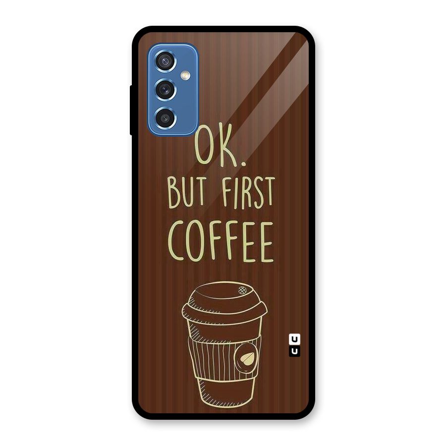 Coffee Stripes Glass Back Case for Galaxy M52 5G