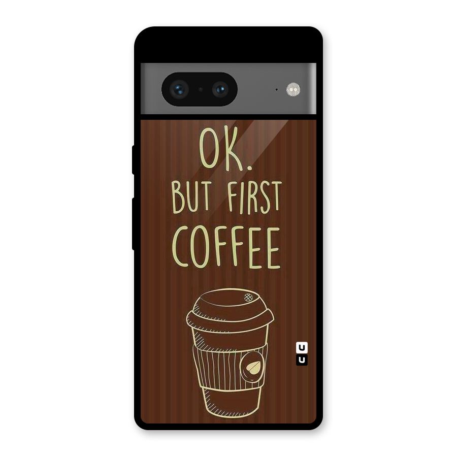 Coffee Stripes Glass Back Case for Google Pixel 7