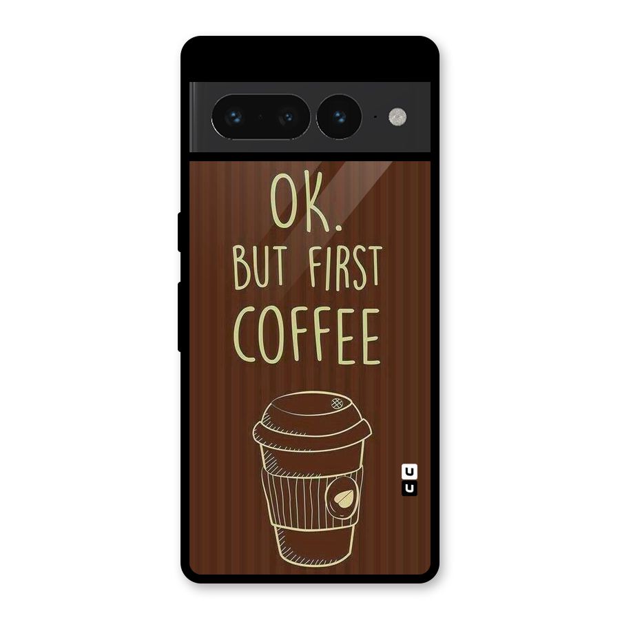 Coffee Stripes Glass Back Case for Google Pixel 7 Pro