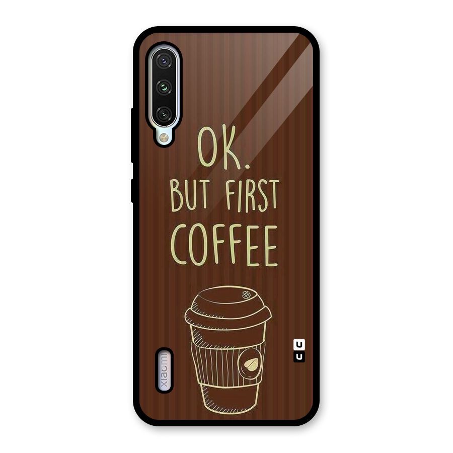 Coffee Stripes Glass Back Case for Mi A3