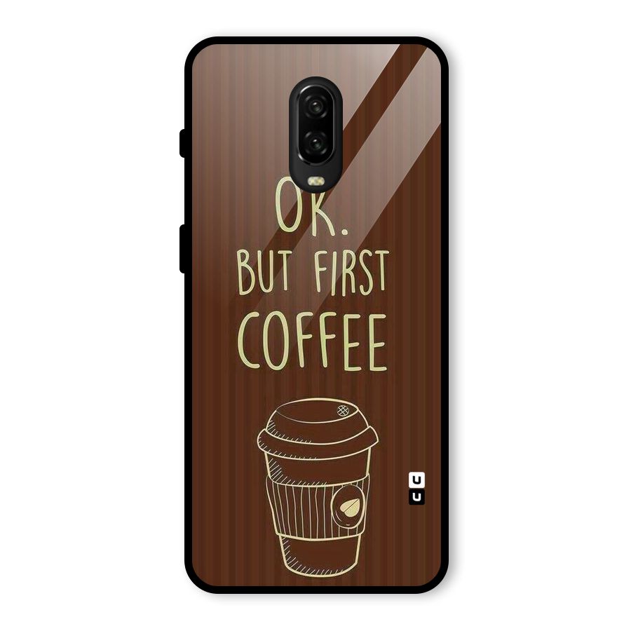Coffee Stripes Glass Back Case for OnePlus 6T