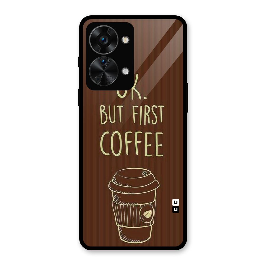 Coffee Stripes Glass Back Case for OnePlus Nord 2T
