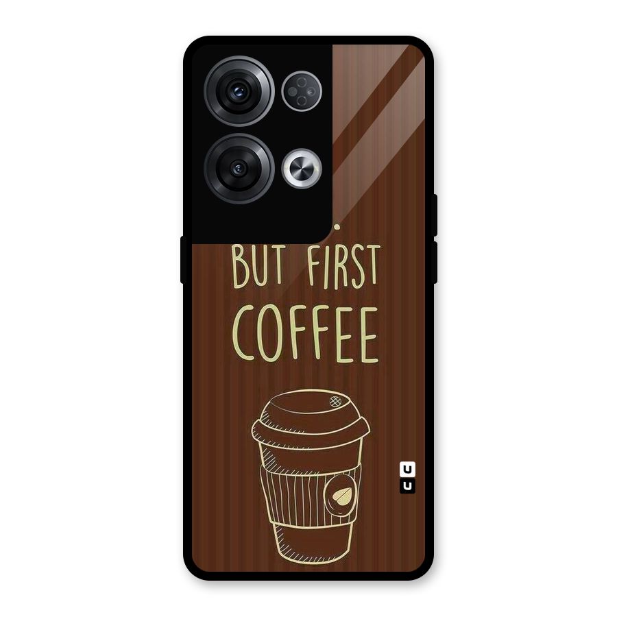 Coffee Stripes Glass Back Case for Oppo Reno8 Pro 5G