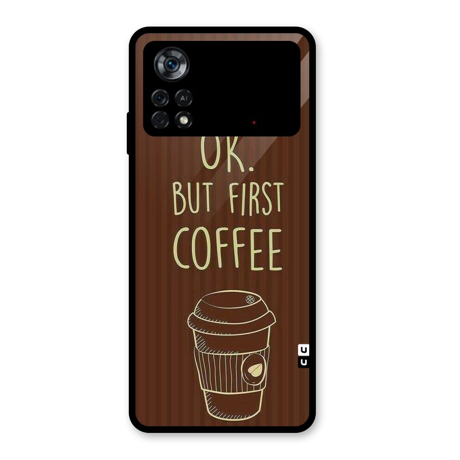 Coffee Stripes Glass Back Case for Poco X4 Pro 5G