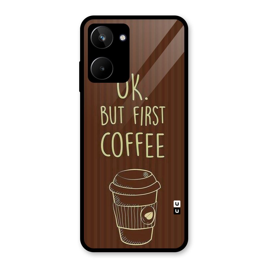 Coffee Stripes Glass Back Case for Realme 10