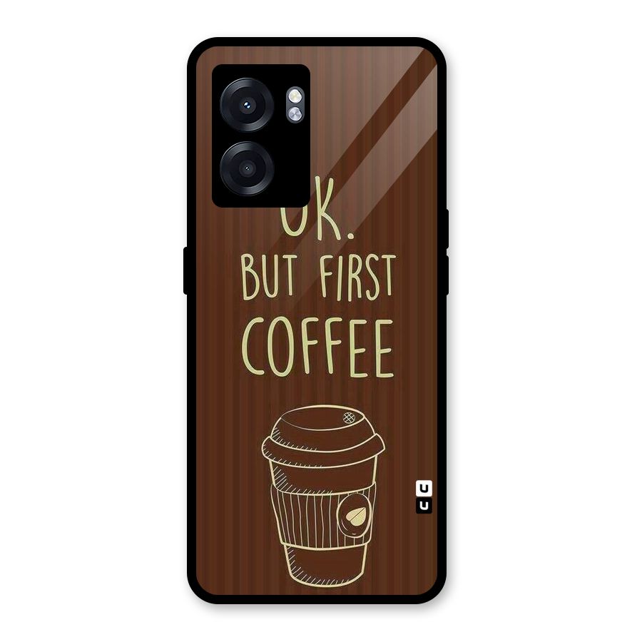 Coffee Stripes Glass Back Case for Realme Narzo 50 5G