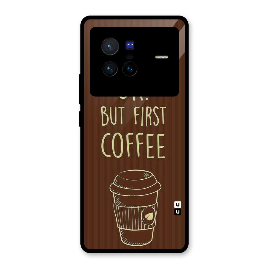 Coffee Stripes Glass Back Case for Vivo X80