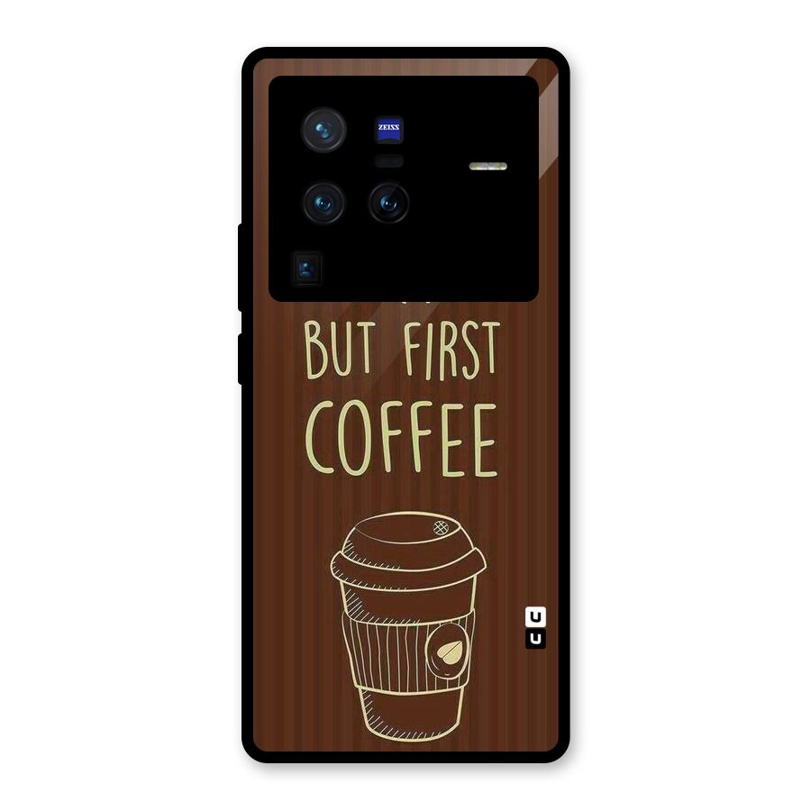 Coffee Stripes Glass Back Case for Vivo X80 Pro