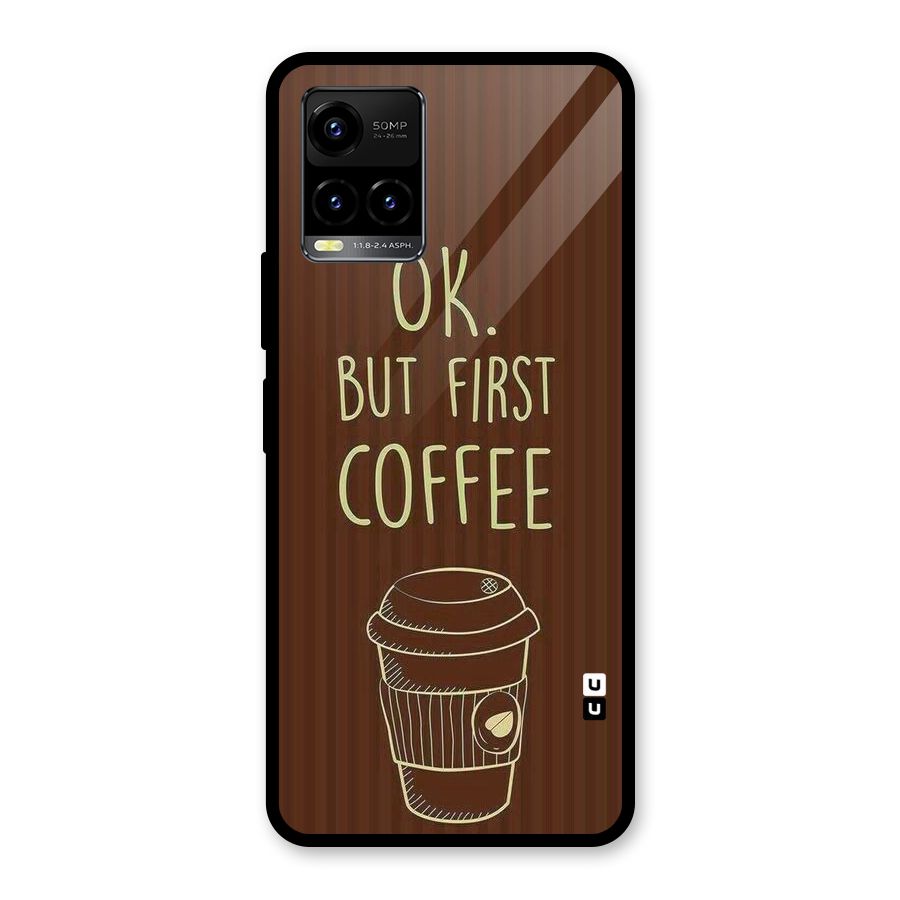 Coffee Stripes Glass Back Case for Vivo Y21T