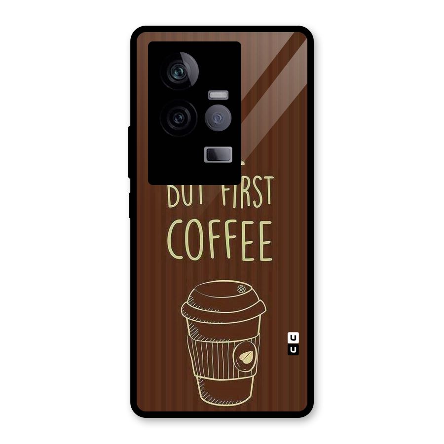 Coffee Stripes Glass Back Case for Vivo iQOO 11 5G