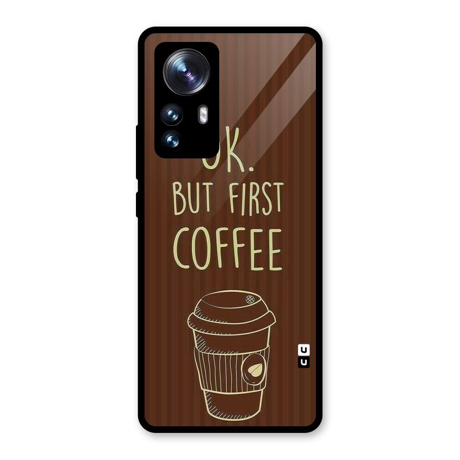Coffee Stripes Glass Back Case for Xiaomi 12 Pro