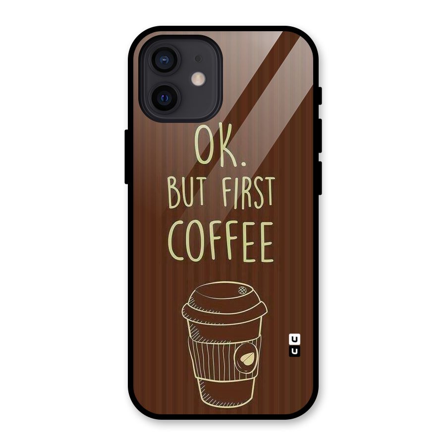 Coffee Stripes Glass Back Case for iPhone 12