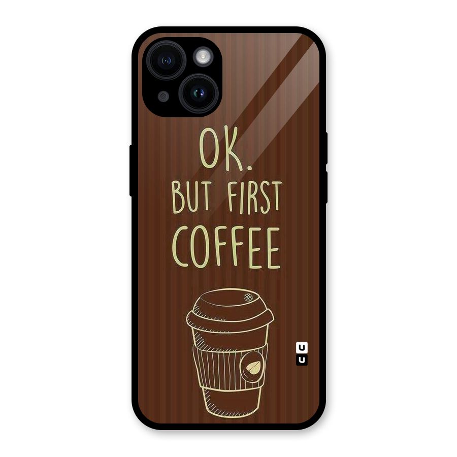 Coffee Stripes Glass Back Case for iPhone 14