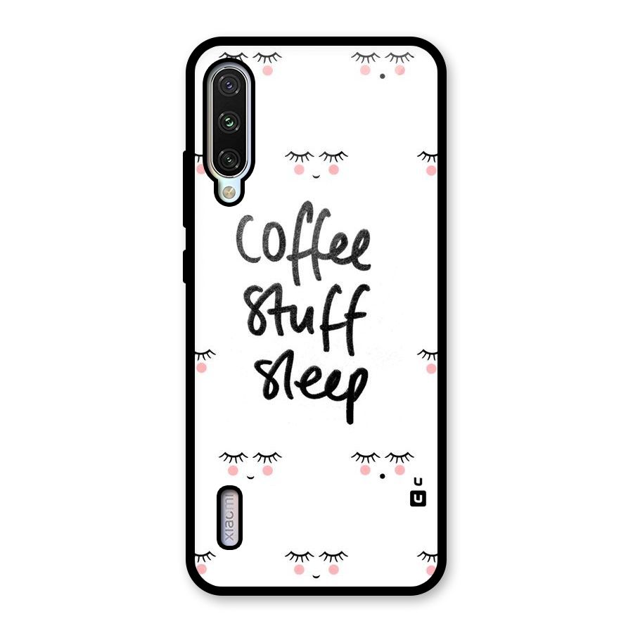 Coffee Stuff Sleep Glass Back Case for Mi A3