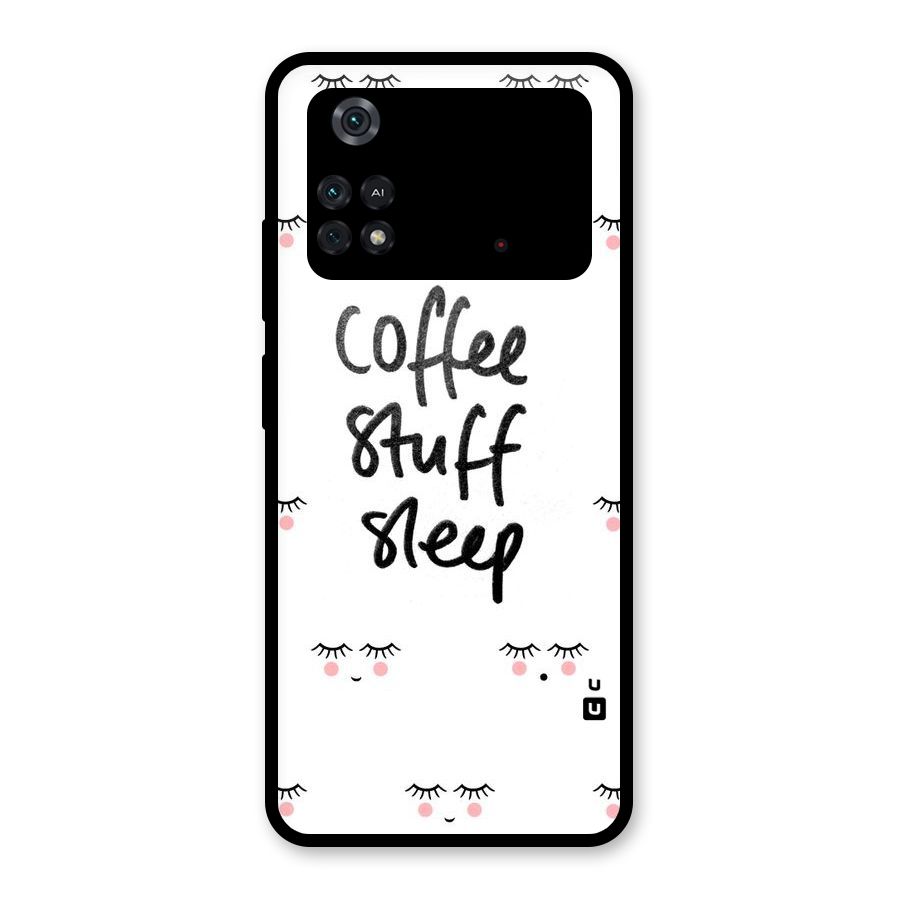Coffee Stuff Sleep Glass Back Case for Poco M4 Pro 4G