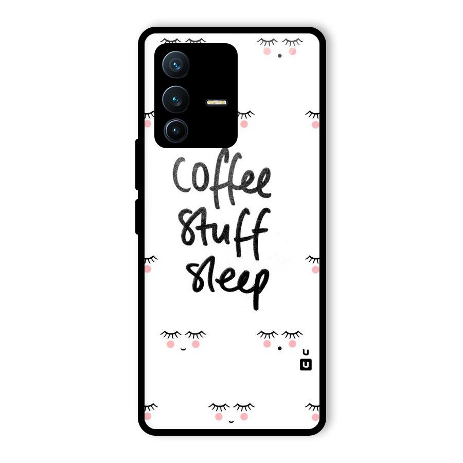 Coffee Stuff Sleep Glass Back Case for Vivo V23 Pro