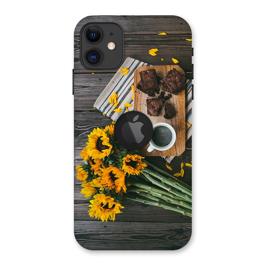 Coffee and Flowers Back Case for iPhone 11 Logo Cut