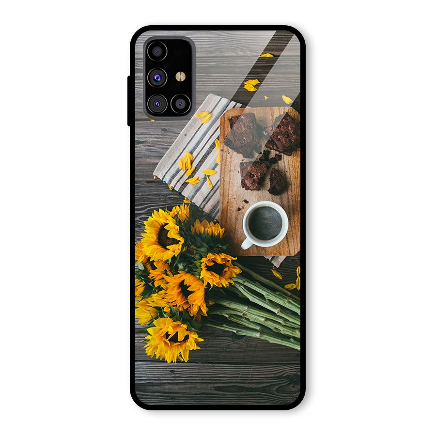 Coffee and Flowers Glass Back Case for Galaxy M31s