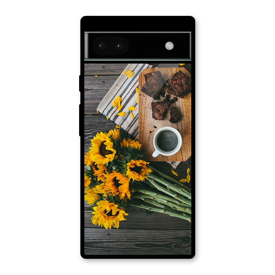 Coffee and Flowers Glass Back Case for Google Pixel 6a