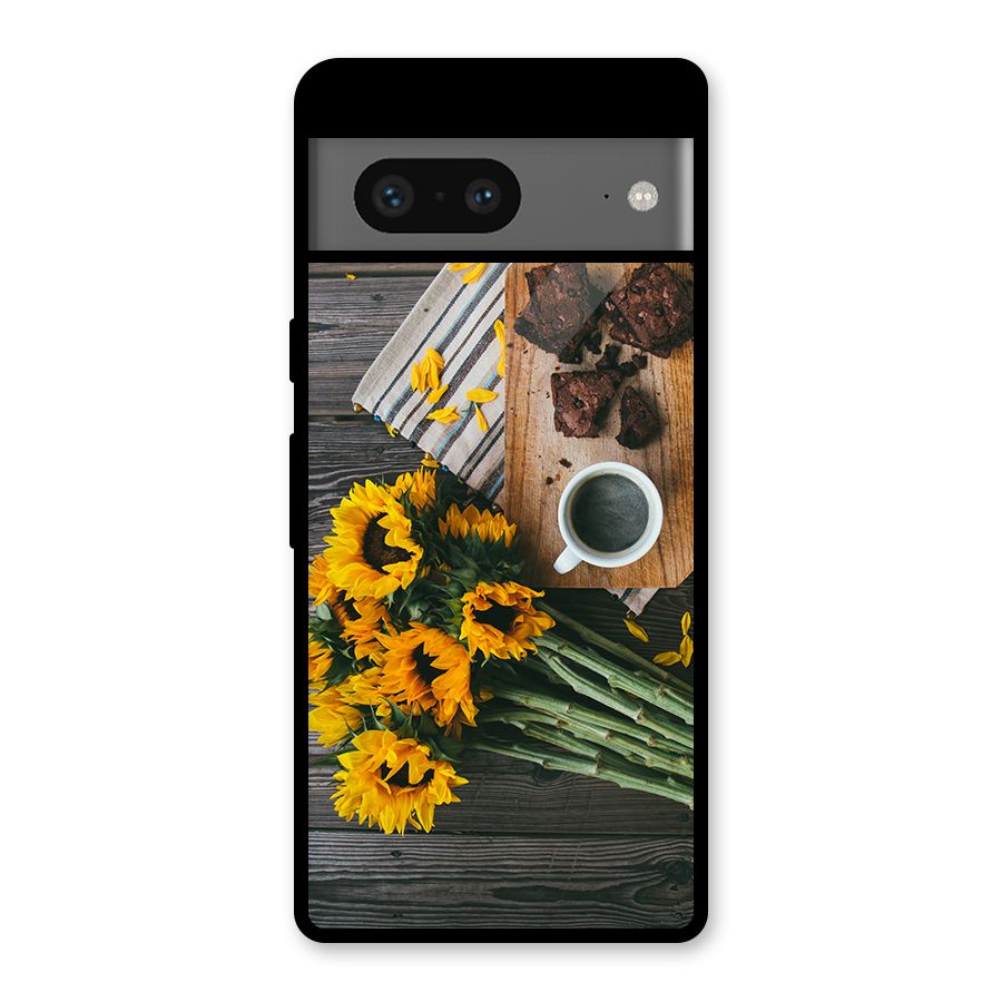 Coffee and Flowers Glass Back Case for Google Pixel 7