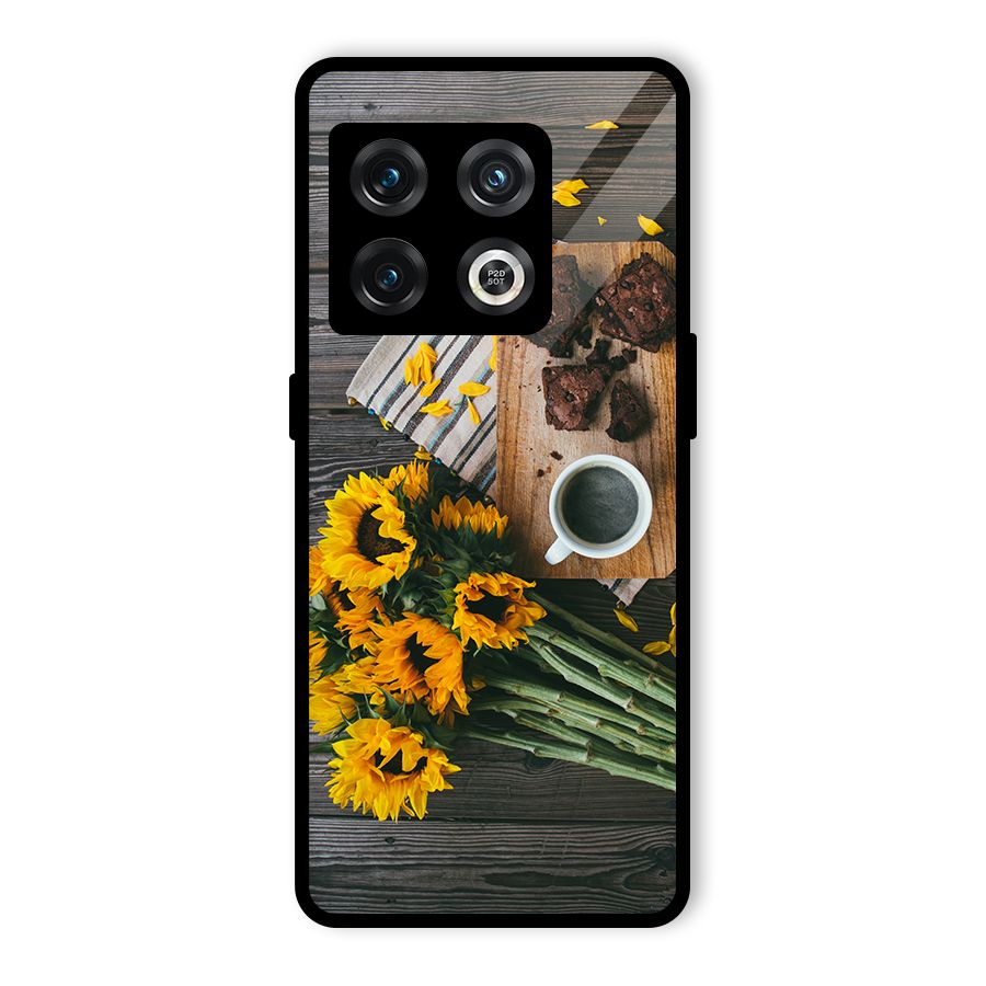 Coffee and Flowers Glass Back Case for OnePlus 10 Pro 5G