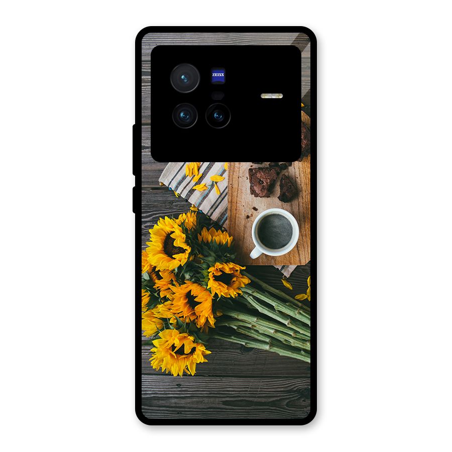Coffee and Flowers Glass Back Case for Vivo X80
