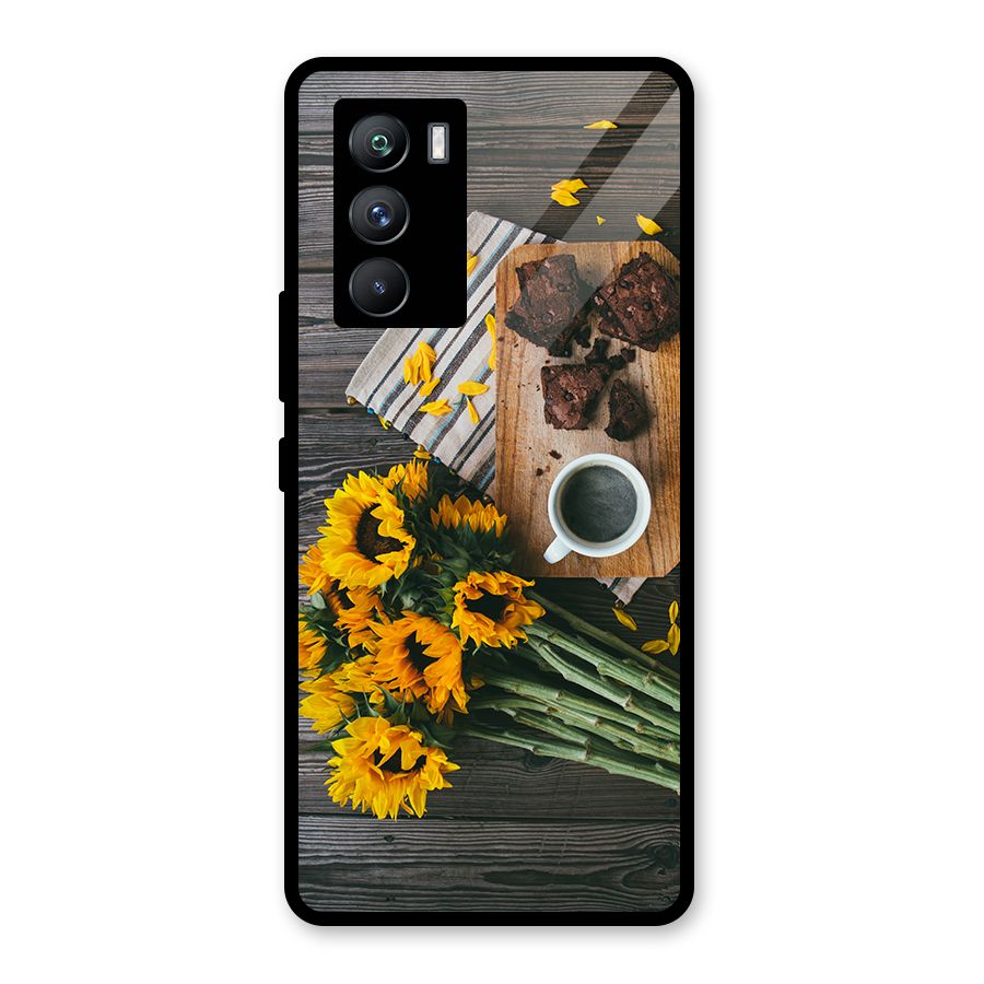 Coffee and Flowers Glass Back Case for Vivo iQOO 9 SE