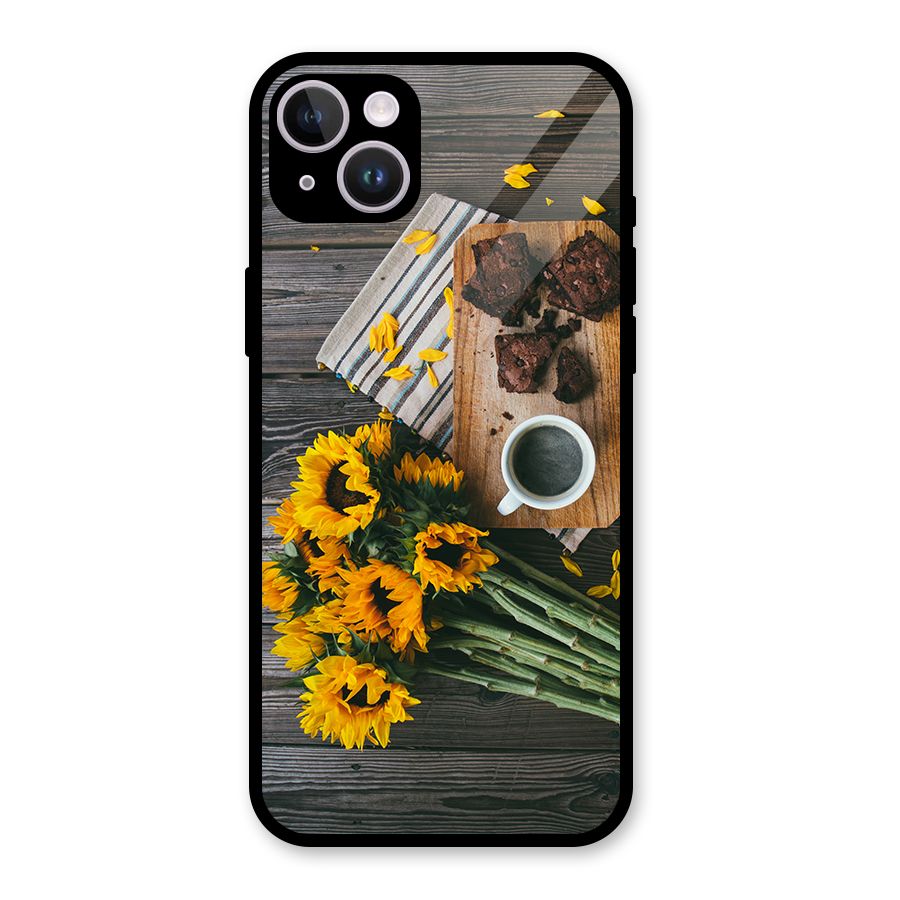Coffee and Flowers Glass Back Case for iPhone 14 Plus