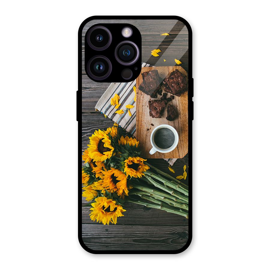 Coffee and Flowers Glass Back Case for iPhone 14 Pro Max