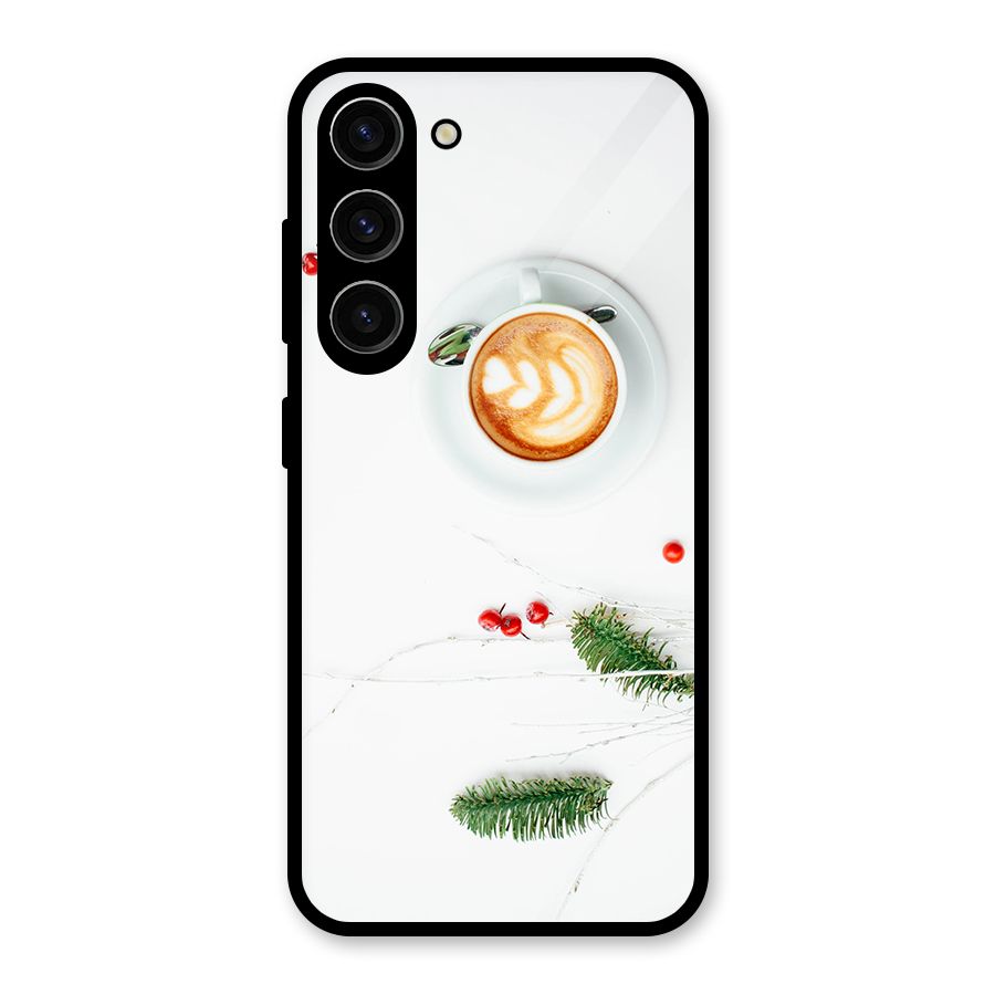 Coffee and Leafs Glass Back Case for Galaxy S23